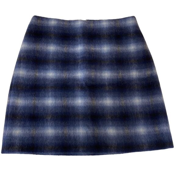 Catherine Malandrino Dresses & Skirts - Catherine Malandrino Skirt Blue Wool Blend Brushed Plaid Tartan Size - 8